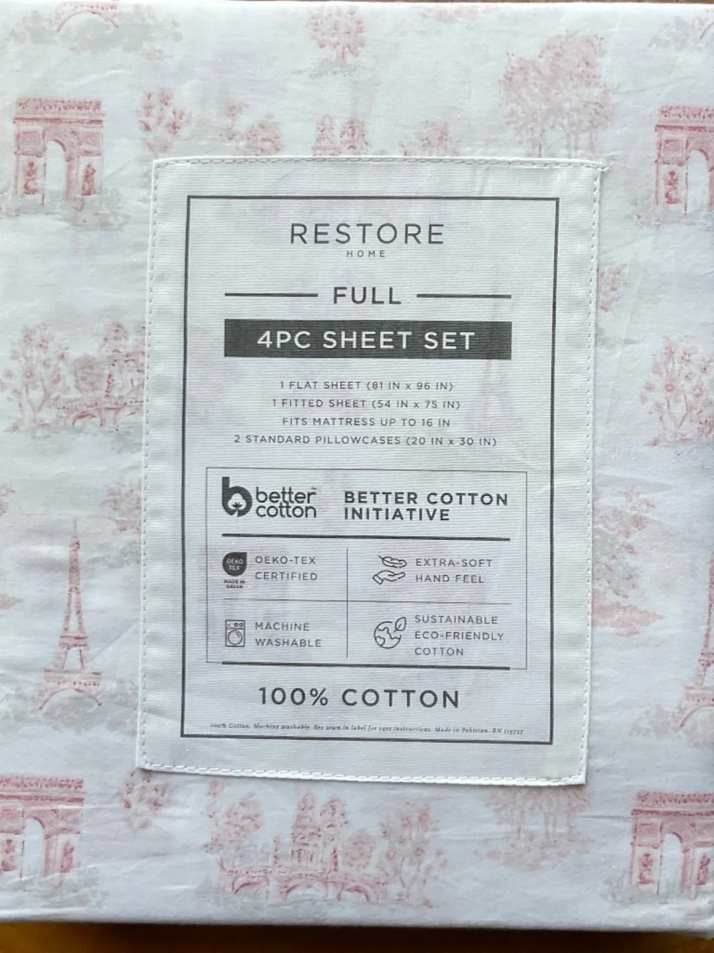 Restore Home 4 Piece Sheet Set Full Size NWT